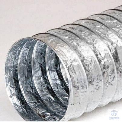 Aluminum Flexible Duct-Aluminum Flexible Duct-RITEMORE-100mm-Plain-6 Meters-RITEMORE
